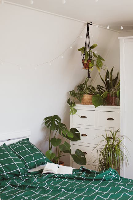 Scandinavian Bedroom with Plants