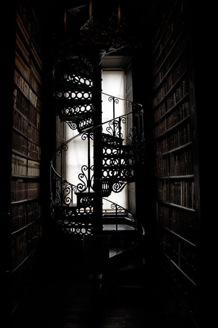 Library with Spiral Staircase
