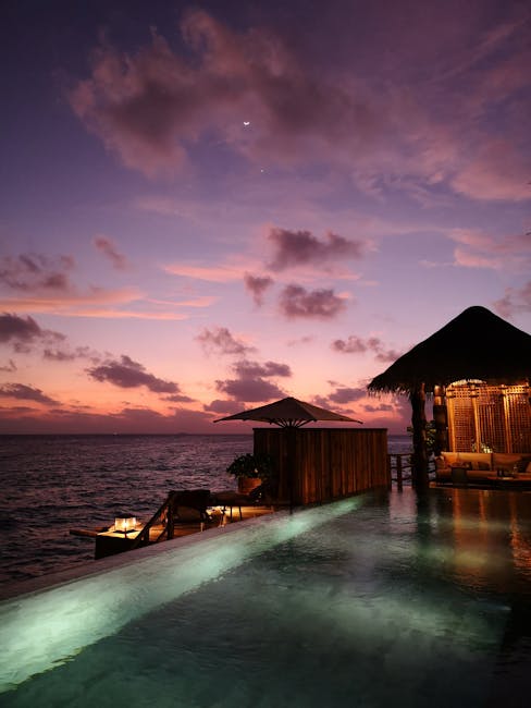 Overwater Bungalow at Sunset